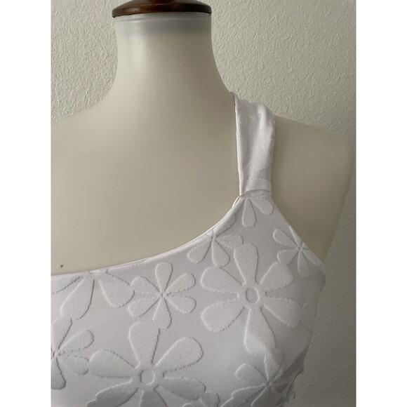 Kenny Flowers Swim Bikini Top One Shoulder Santorini White Swimwear - Picture 2 of 7